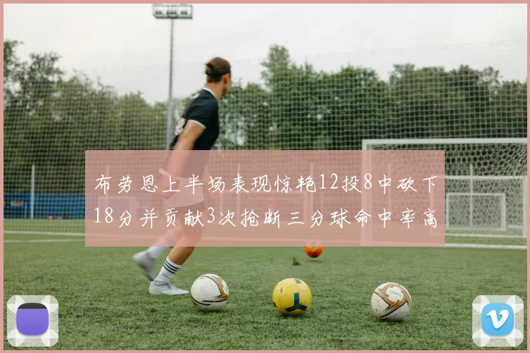 布劳恩上半场表现惊艳12投8中砍下18分并贡献3次抢断三分球命中率高达50